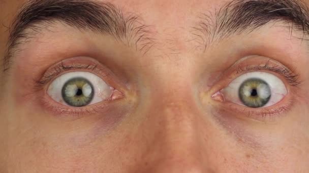 Les Yeux Ouvrent Grand Dans Panique Peur Horreur Puis Œil — Video