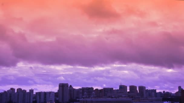 Облака Движущиеся Над Городом Временной Эффект Цветовым Эффектом Россия Москва — стоковое видео