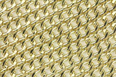 Beyaz zemin üzerinde sarı zincir halkaları, doku ve desen, altın yatakları ve değerli metaller tasarruf 