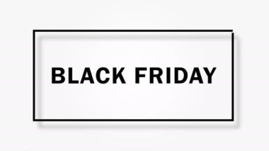 animasyonlu çerçeve ve siyah uçan dekoratif topları ile animasyonlu siyah cuma yazı