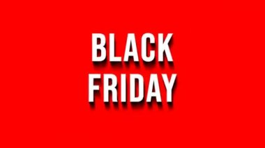 Kırmızı arka plan üzerinde gölge hareketli afiş animasyon ile Siyah cuma beyaz harfler