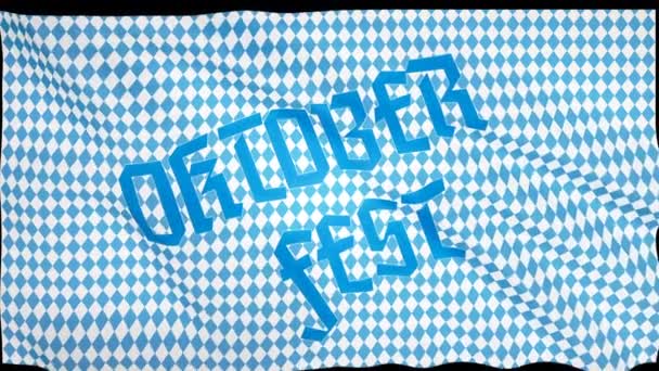 4k généré Oktoberfest fête de la bière artisanale agitant drapeau dans le vent — Video