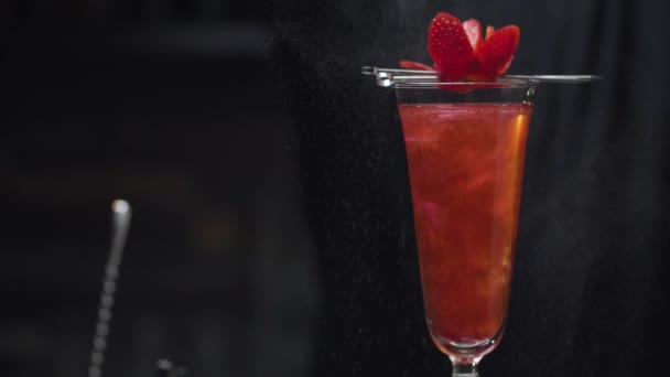 Ready-made Strawberry Rossini Cocktail — Stock Video