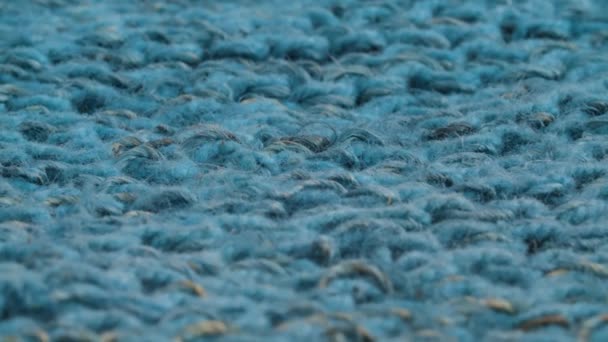 Tecido de malha de lã azul — Vídeo de Stock