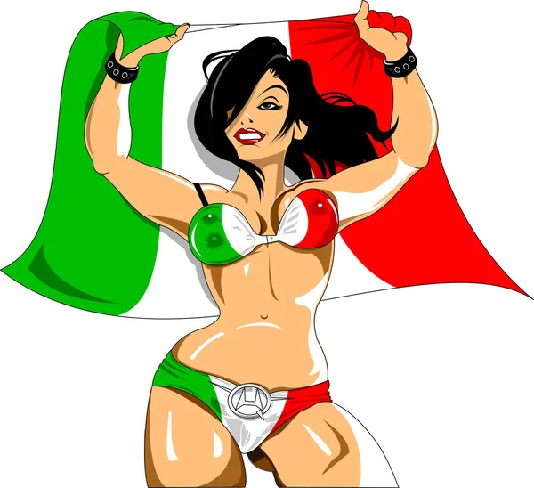 Hermosa Mujer Colores Ropa Bandera Nacional Vector Ilustración — Vector de stock