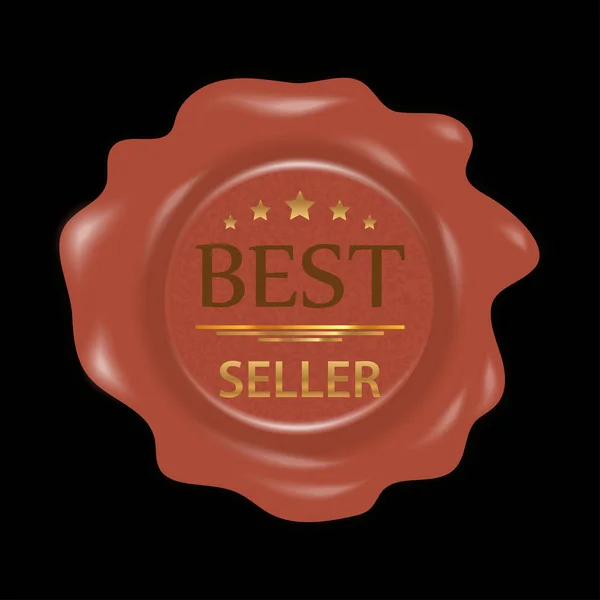 Wax Stempel Rubber Afdichting Stempel Met Badges Bestseller Vectorillustratie — Stockvector