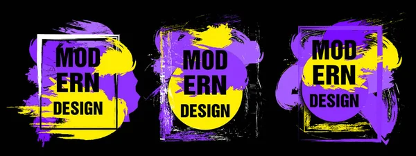 Définir Cadre Moderne Pour Texte Éléments Design Colorés Géométriques Dynamiques — Image vectorielle