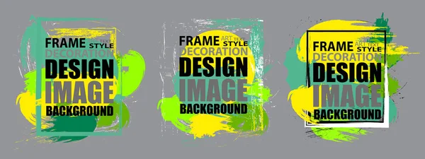 Définir Cadre Moderne Pour Texte Éléments Design Colorés Géométriques Dynamiques — Image vectorielle