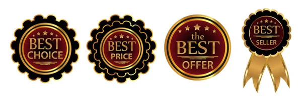 Collection Quatre Badges Vectoriels Meilleur Choix Meilleur Prix Meilleure Offre — Image vectorielle