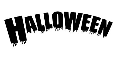 Halloween metin afiş izole beyaz arka plan üzerinde. Vektör çizim.