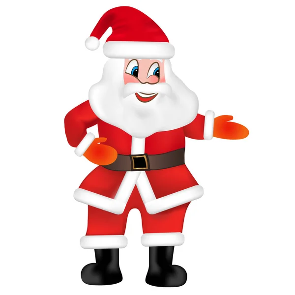 Happy Santa Claus Geïsoleerd Een Witte Achtergrond Vectorillustratie — Stockvector