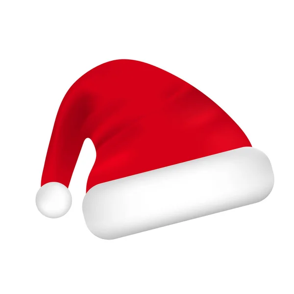 Chapéu Santa Isolado Fundo Branco Decoração Natal Ilustração Vetorial — Vetor de Stock