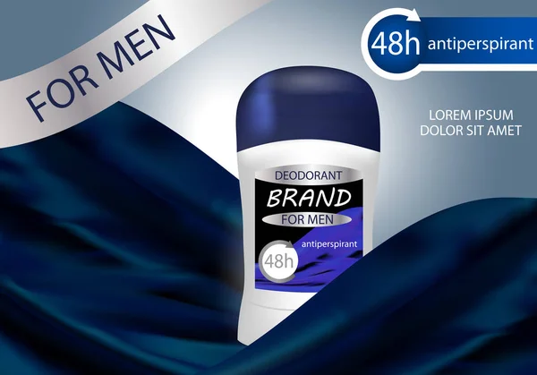 Long Lasting Deodorant Antiperspirant Men Soft Silk Vector Illustration — Stock Vector