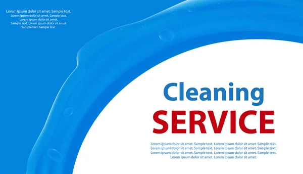 Serviços Limpeza Lavandaria Fundo Branco Azul Com Toque Água Cartaz — Vetor de Stock