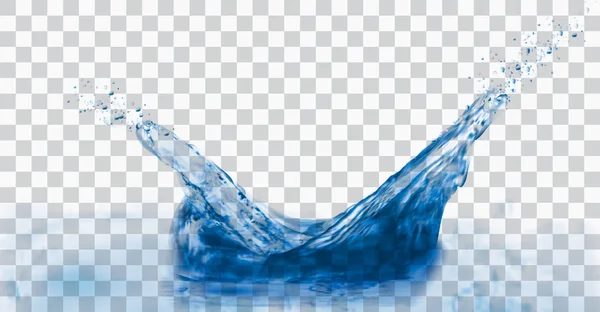 Saydam arka plan üzerinde su sıçrama. 3D vektör çizim.