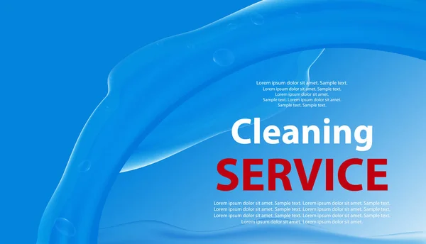 Services Nettoyage Blanchisserie Fond Bleu Avec Une Touche Eau Affiche — Image vectorielle