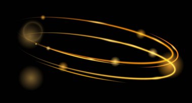 Soyut altın daire parlaklık ve bokeh etkisi ile parlak ışık. Parlayan Neon ışık efektleri. Vektör