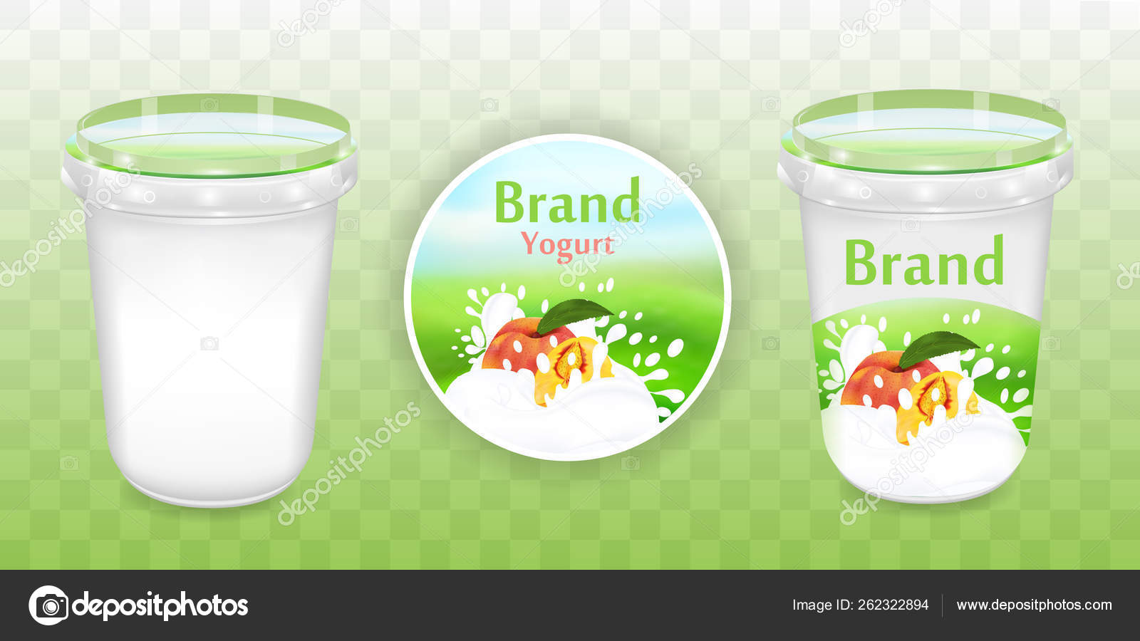Download Peach Yogurt Package Design Food Container In 3d Illustration On Transparent Background Realistic Packaging Mockup Template With Sample Design Vector Vector Image By C Nataliakarebina Vector Stock 262322894