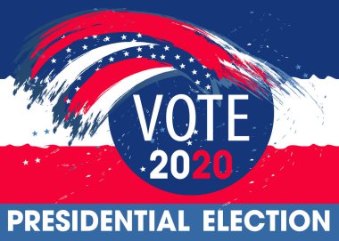 Amerika Birleşik Devletleri Başkanlık Seçimleri. Modern afiş Vote 2020 Abd dinamik tasarım elemanları için bir el ilanı, sunumlar, poster vb. Vektör
