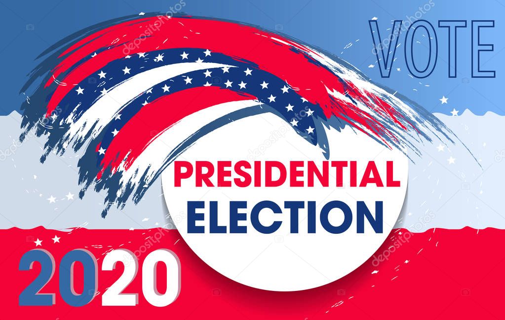 Dynamic design elements for United States of America Presidential Election. Vote 2020 USA for a flyer, presentations, poster, banner etc. Vector