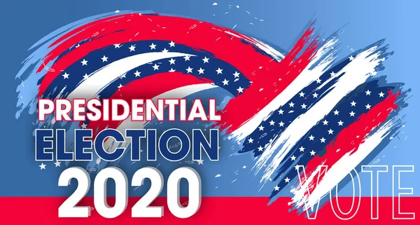 Elementos de diseño dinámico para las elecciones presidenciales de los Estados Unidos de América. Banner Vote 2020 USA. Vector — Vector de stock