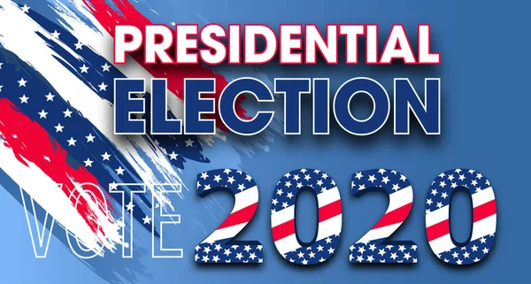 Amerikai Egyesült Államok elnökválasztás. Szavazás 2020 USA dinamikus design elemek szórólap, előadások, poszter. Színes modern absztrakt banner a színe a nemzeti zászló. Vektor Jogdíjmentes Stock Illusztrációk