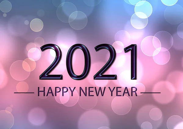 Happy New 2021 Bokeh Achtergrond — Stockfoto