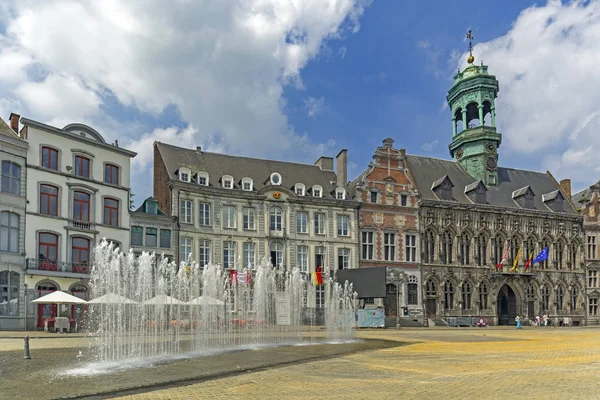 Mons Wallonie Bélgica Buillding Prefeitura Praça Principal Cidade — Fotografia de Stock