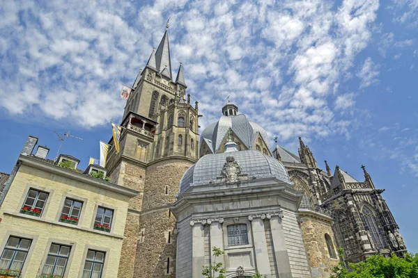 Aachen Město Německo Katedrála Koledovském Ottonském Gotickém Stylu Jeden Nejstarších — Stock fotografie