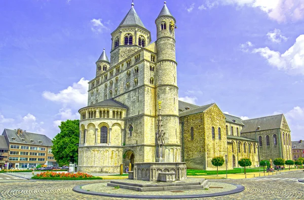 Die Stiftskirche Gertrud Ist Ein Historisches Gebäude Nivellen Wallonien Belgien — Stockfoto