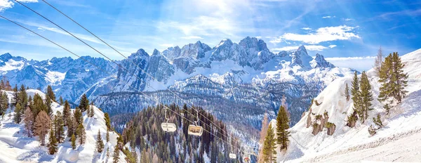 Paysage Hivernal Dans Les Dolomites Station Ski Cortina Ampezzo Italie — Photo
