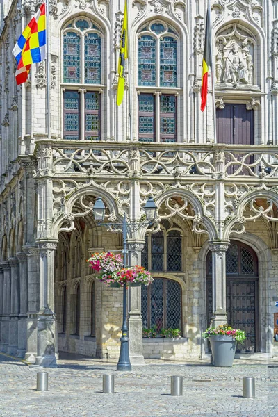 Mechelen Bélgica Detalhe Prefeitura Gótica — Fotografia de Stock