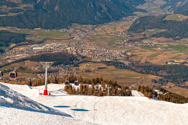 Paysage Hivernal Dans Les Dolomites Station Ski Plan Corones Kronplatz — Photo