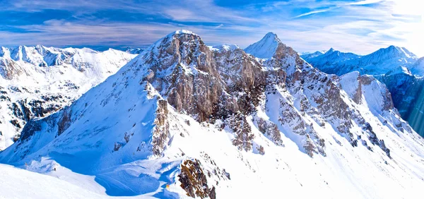 Paisagem Montanhosa Inverno Nos Alpes Austríacos Perto Obertauern Cordilheira Radstadt — Fotografia de Stock