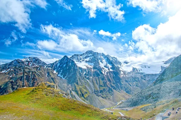 Austriackie Alpy Góry Summer Krajobraz Pobliżu Soelden — Zdjęcie stockowe