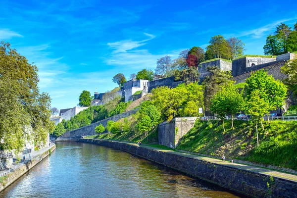 Namur Belçika Nehir Sambre Valon Bölgesi Tarafından Şehir — Stok fotoğraf