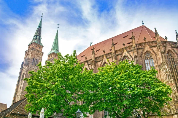 Igreja Medieval São Lourenço Lorenz Nuremberga Sul Alemanha — Fotografia de Stock