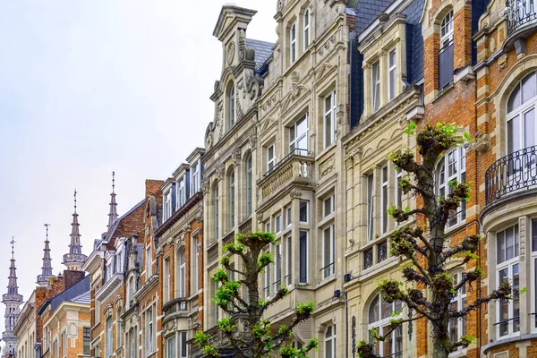 Strada Lovanio Belgio Parte Centrale Della Città Con Torre Del — Foto Stock