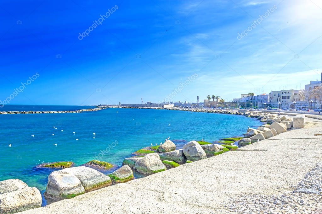 Bari  seasfront In Puglia, Italy