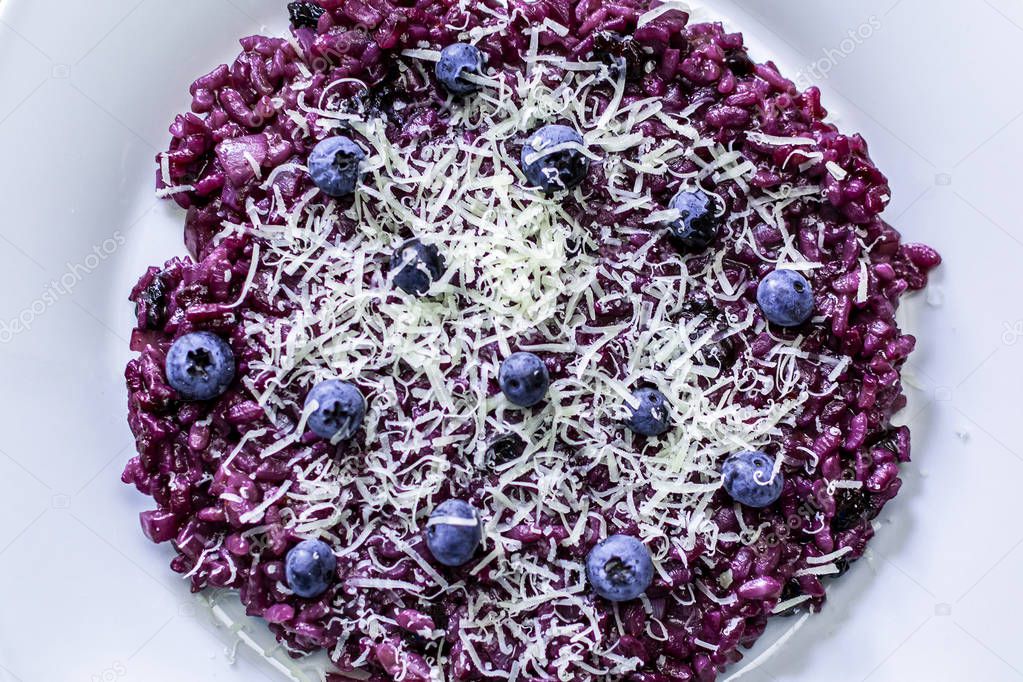 Blueberry risotto