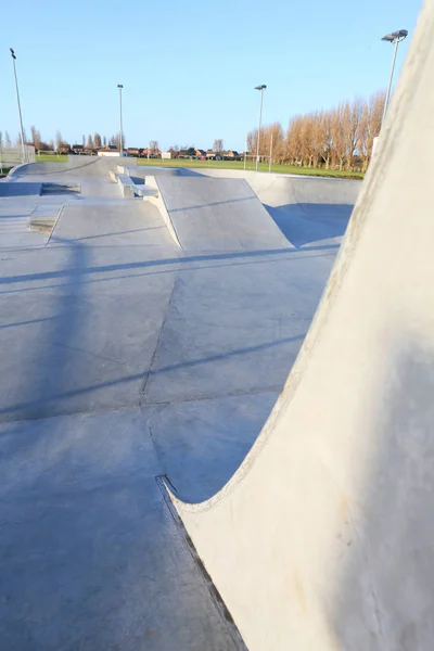 Parque Skate Público Harwich Essex Para Bicicletas Scooters Skates Concreto — Fotografia de Stock