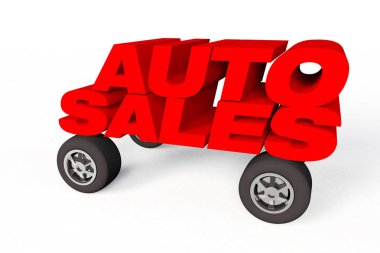 Auto sales logo on car whells clipart
