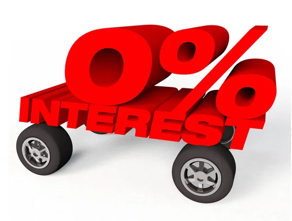 )% Interest on car purchases banner or logo — Stock Photo, Image