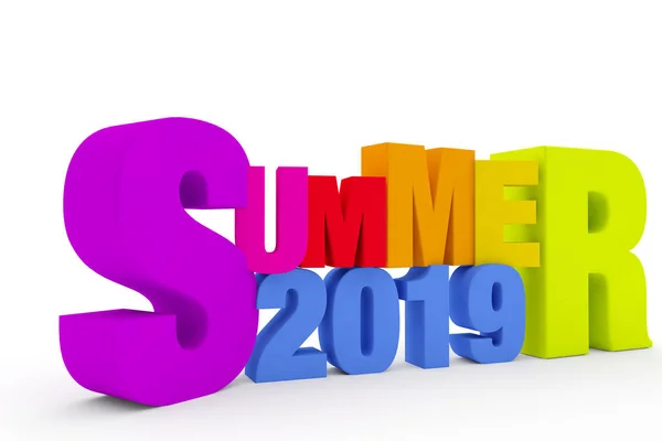 Summer 2019 Text 3d Render — Stock fotografie