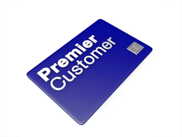 Rendering Una Premier Fidelizzazione Del Cliente Carta Credito Sfondo Bianco — Foto Stock