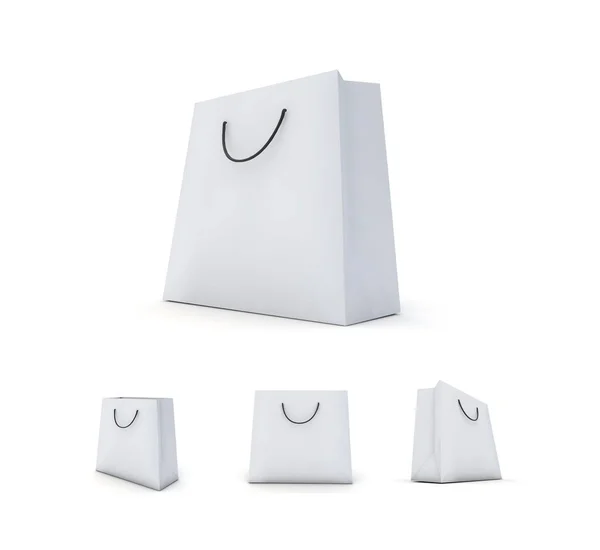 Illustration Render Concept Paper White Bags Isolated White Background — Stok Foto