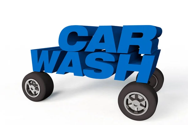 Renderen Concepten Voor Een Carwash Geïsoleerd Een Witte Achtergrond — Stockfoto