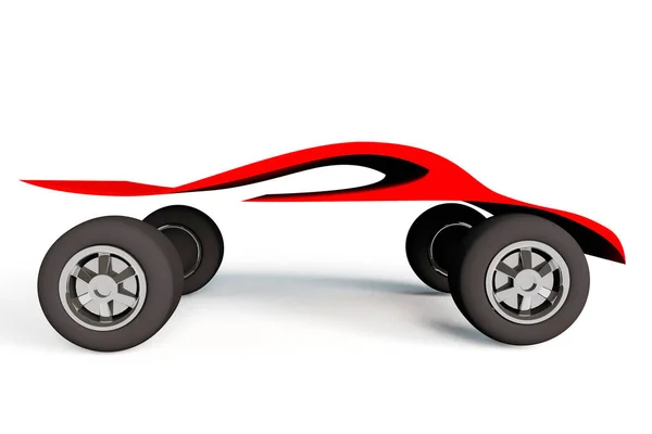 Суперкар Символ Автомобиля Футуристической Стилизованной Идее Рендеринг Белом Фоне — стоковое фото