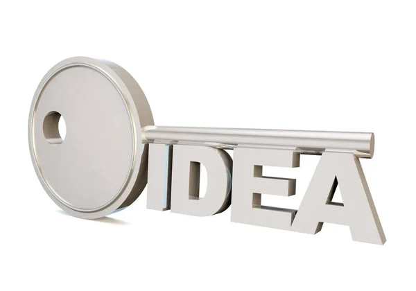 Render Key Unlocking Locking Idea Concept White — Stock Photo, Image