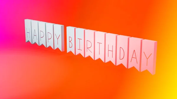 Illustration Render Concept Happy Birthday Idea Rainbow Background — Stock Photo, Image